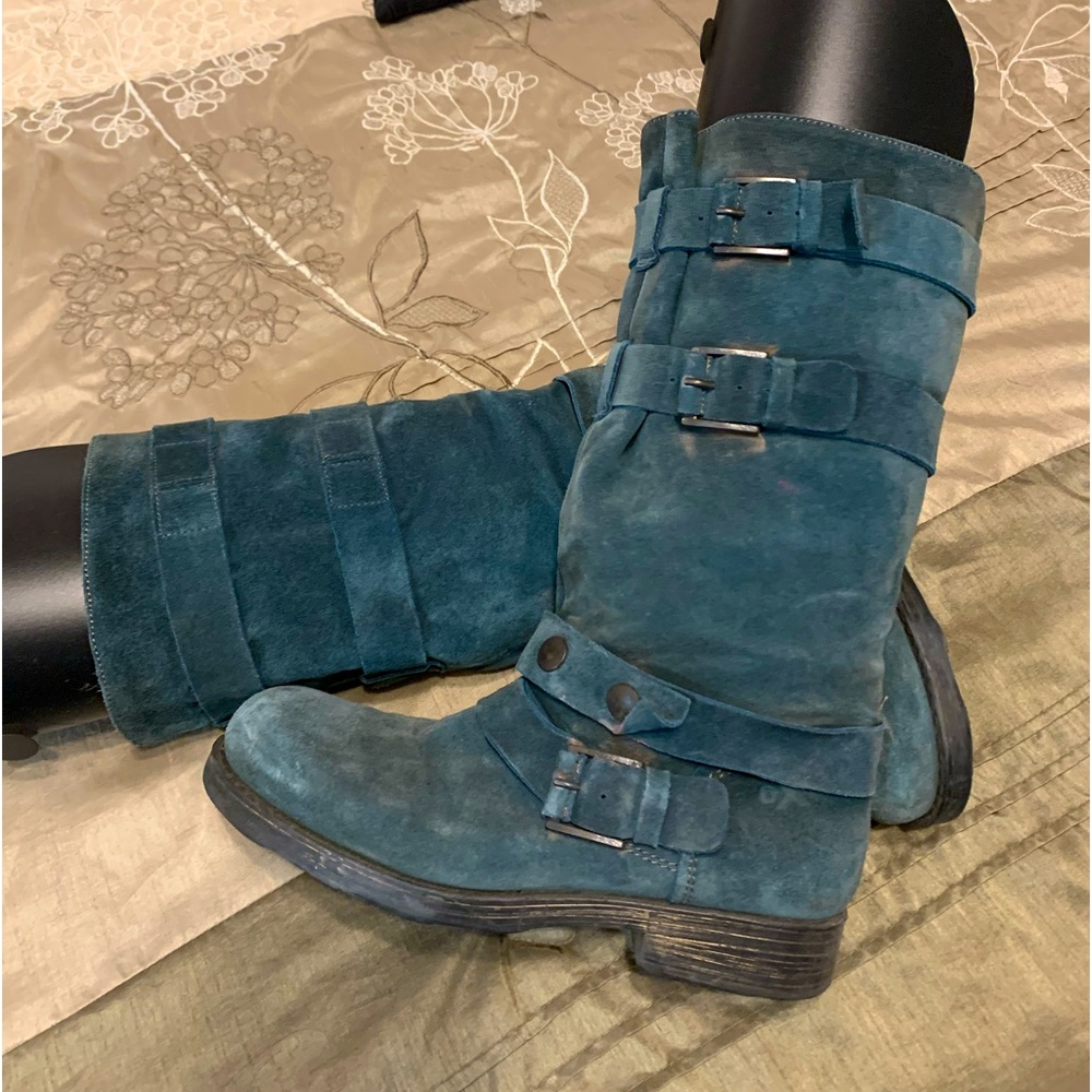 OXS Italian leather biker boots